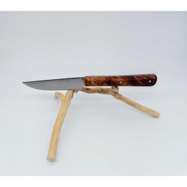 Couteau de table artisanal à lame fixe avec manche bois