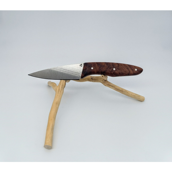 Couteau artisanal Savoie manche en noyer stabilisé – Coutellerie Bermudes