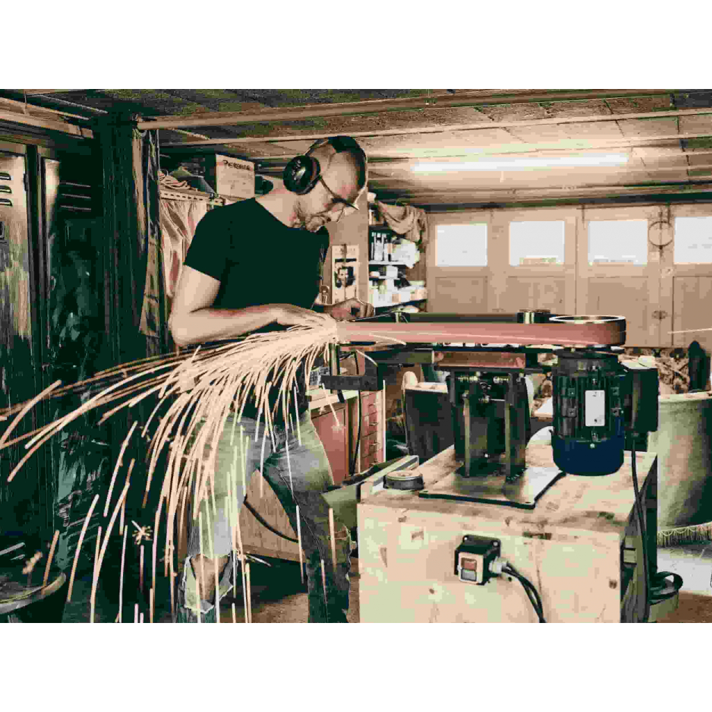 Couteau de cuisine artisanal en bois stabilisé fabriqué en Savoie par Jean Dufour
