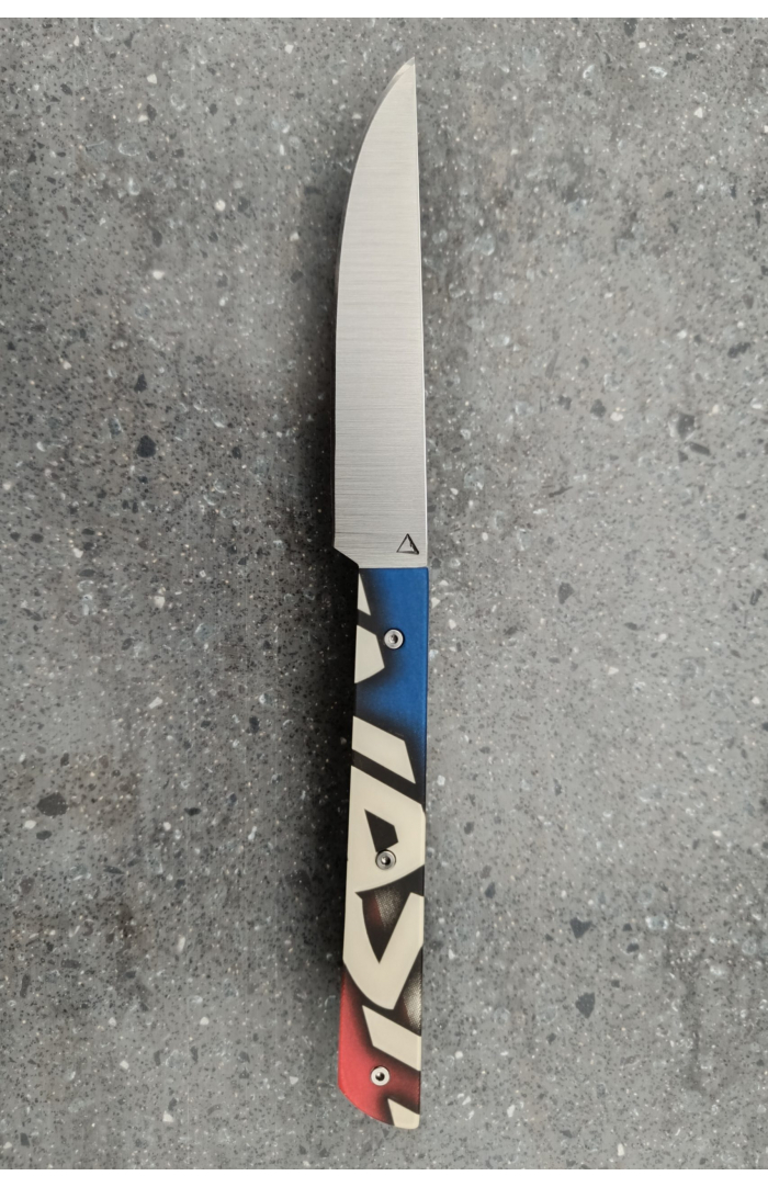 N°2 | Couteau de table 21 cm | Ski recyclé, Corian® et titane