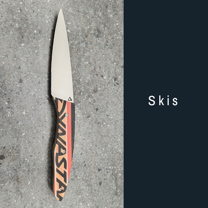 Couteaux artisanaux avec manches en skis recyclés – Coutellerie Bermudes