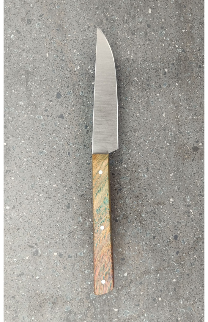 N°2 | Couteau de table 21 cm | Frêne stabilisé trois couleurs